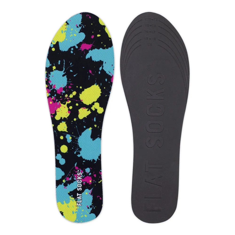 Paint Splatter FLAT SOCKS | Washable No Show Sock Insert Cushion