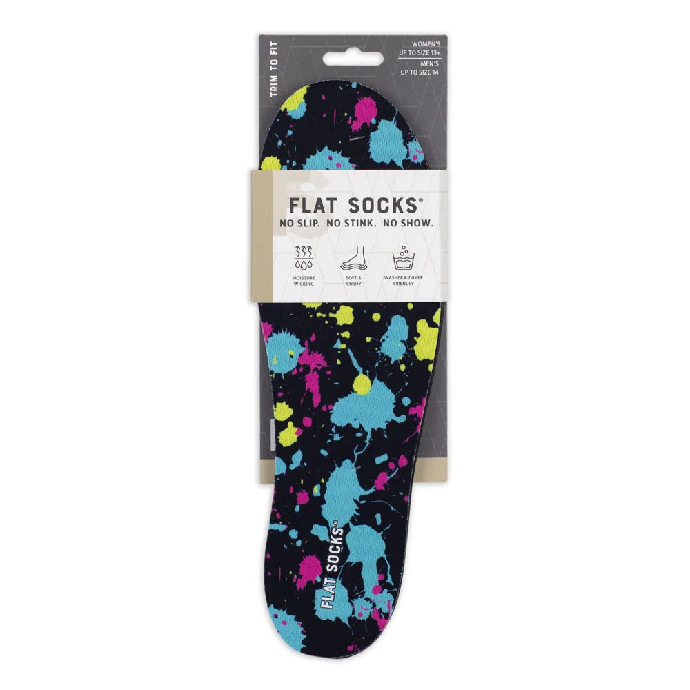 Paint Splatter FLAT SOCKS | Washable No Show Sock Insert Cushion