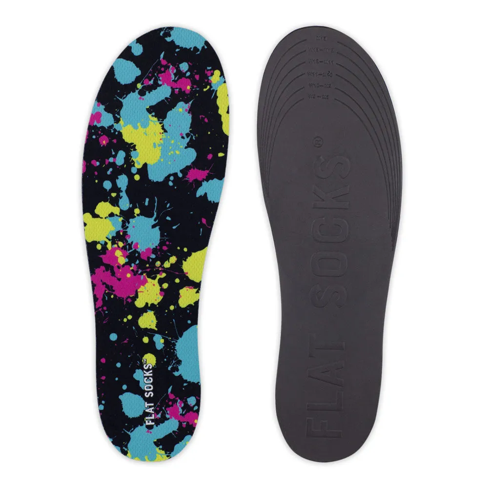 Paint Splatter FLAT SOCKS | Washable No Show Sock Insert Cushion