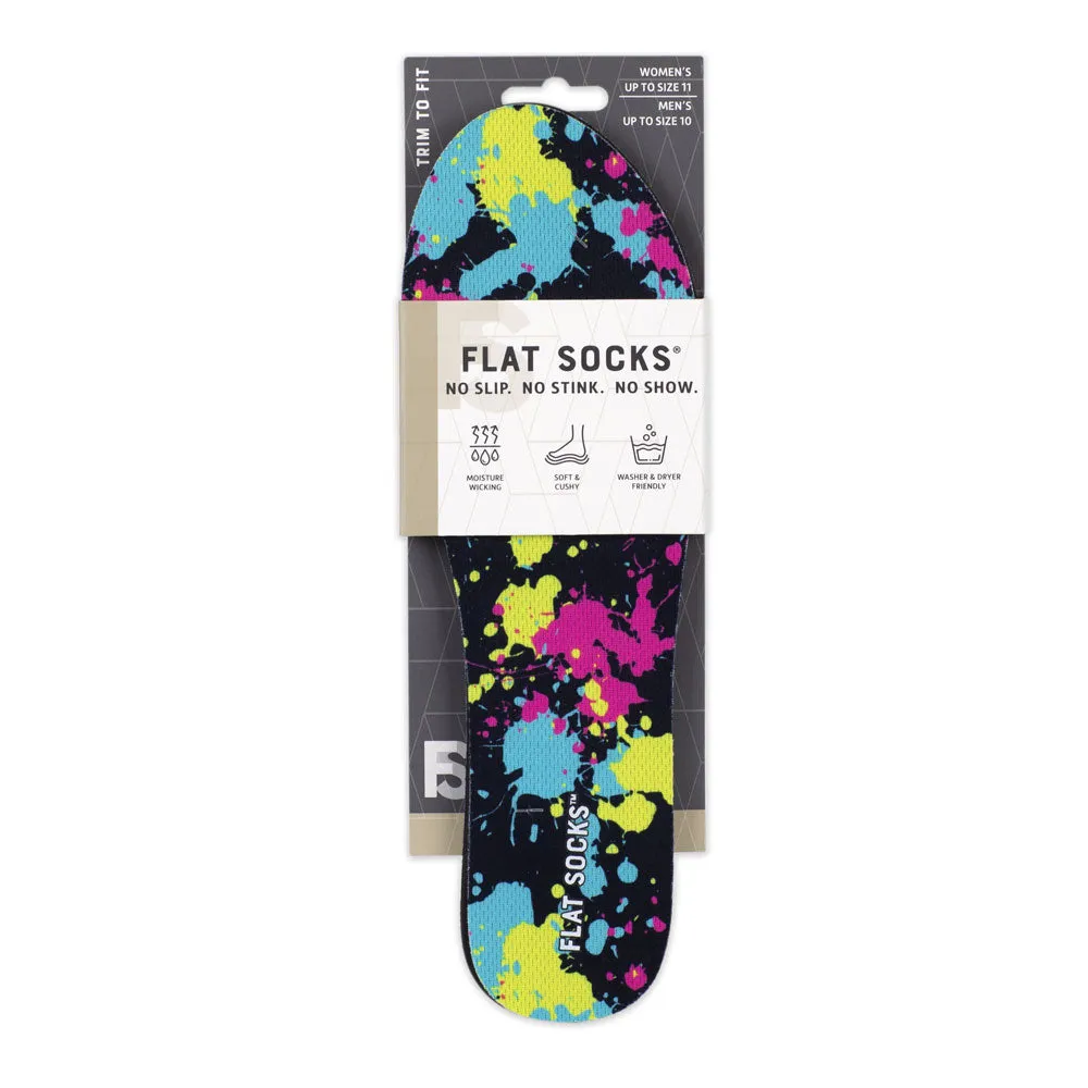 Paint Splatter FLAT SOCKS | Washable No Show Sock Insert Cushion