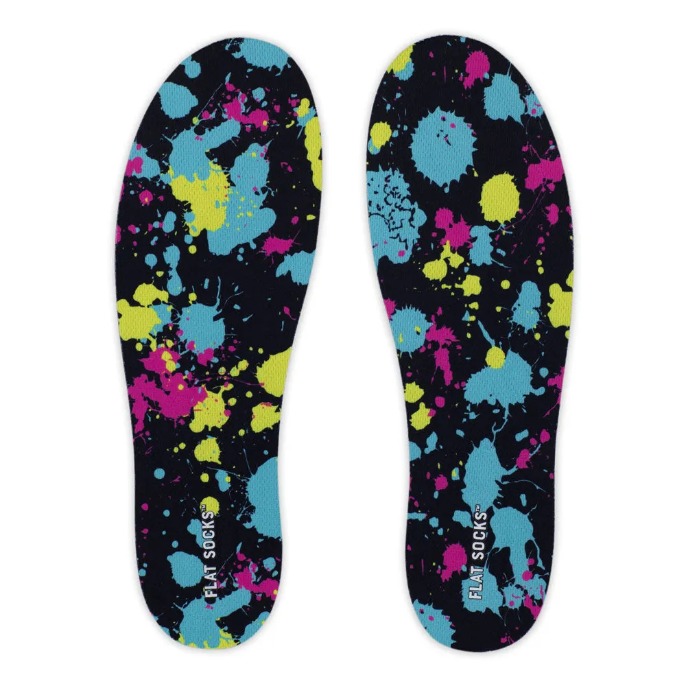 Paint Splatter FLAT SOCKS | Washable No Show Sock Insert Cushion