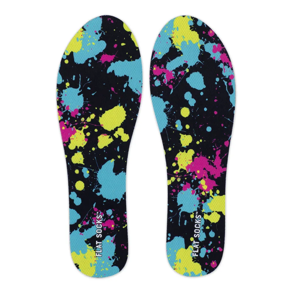 Paint Splatter FLAT SOCKS | Washable No Show Sock Insert Cushion