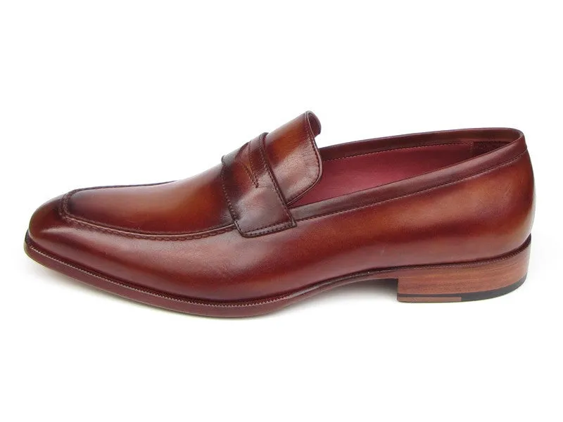 Paul Parkman Tobacco & Bordeaux Hand Painted Penny Loafer