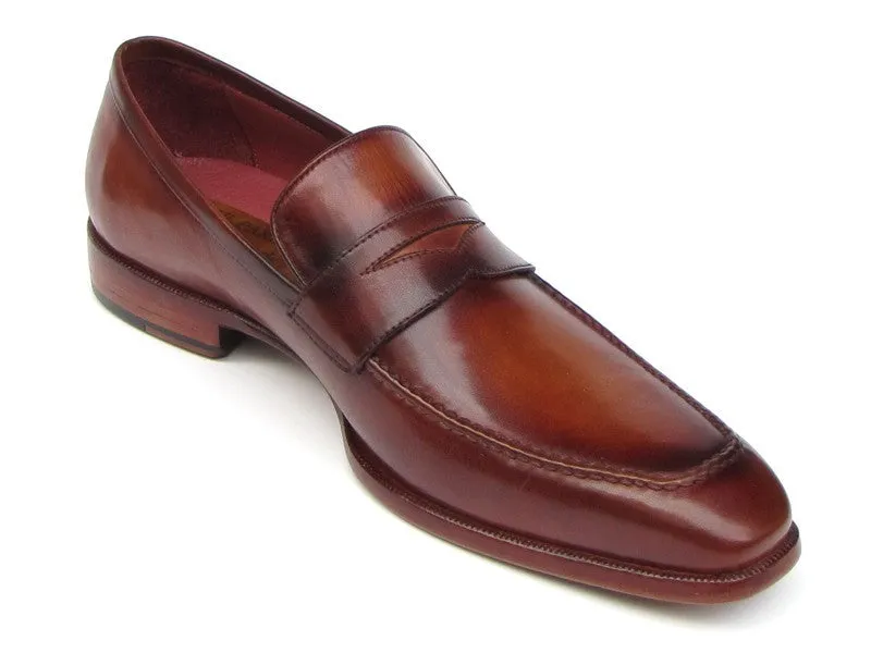 Paul Parkman Tobacco & Bordeaux Hand Painted Penny Loafer