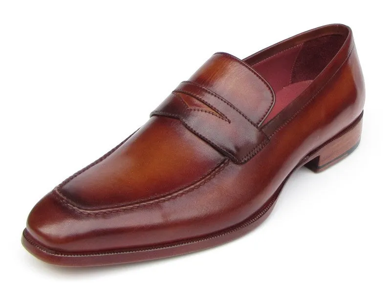 Paul Parkman Tobacco & Bordeaux Hand Painted Penny Loafer