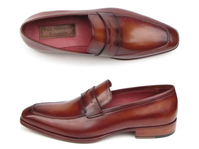 Paul Parkman Tobacco & Bordeaux Hand Painted Penny Loafer