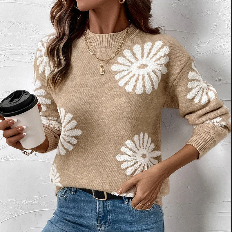 PEOPLETERRITORY    trade New autumn and winter new pullover knitted sweater casual long-sleeved  style sweater women