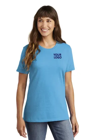 Port & Company Ladies Custom Core Cotton Tee's, Aquatic Blue