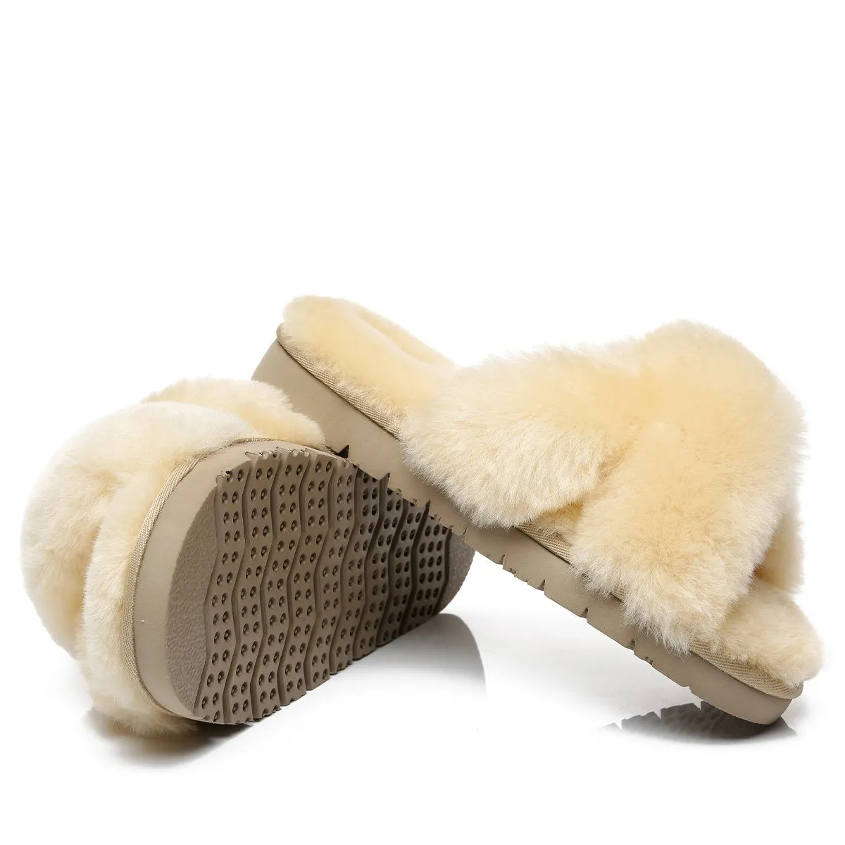 Premium Cross Fluff Ultra Comfort Sole UGG Slippers