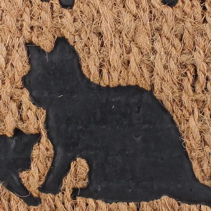 "Welcome" Cat Semicircle Coir Door Mat