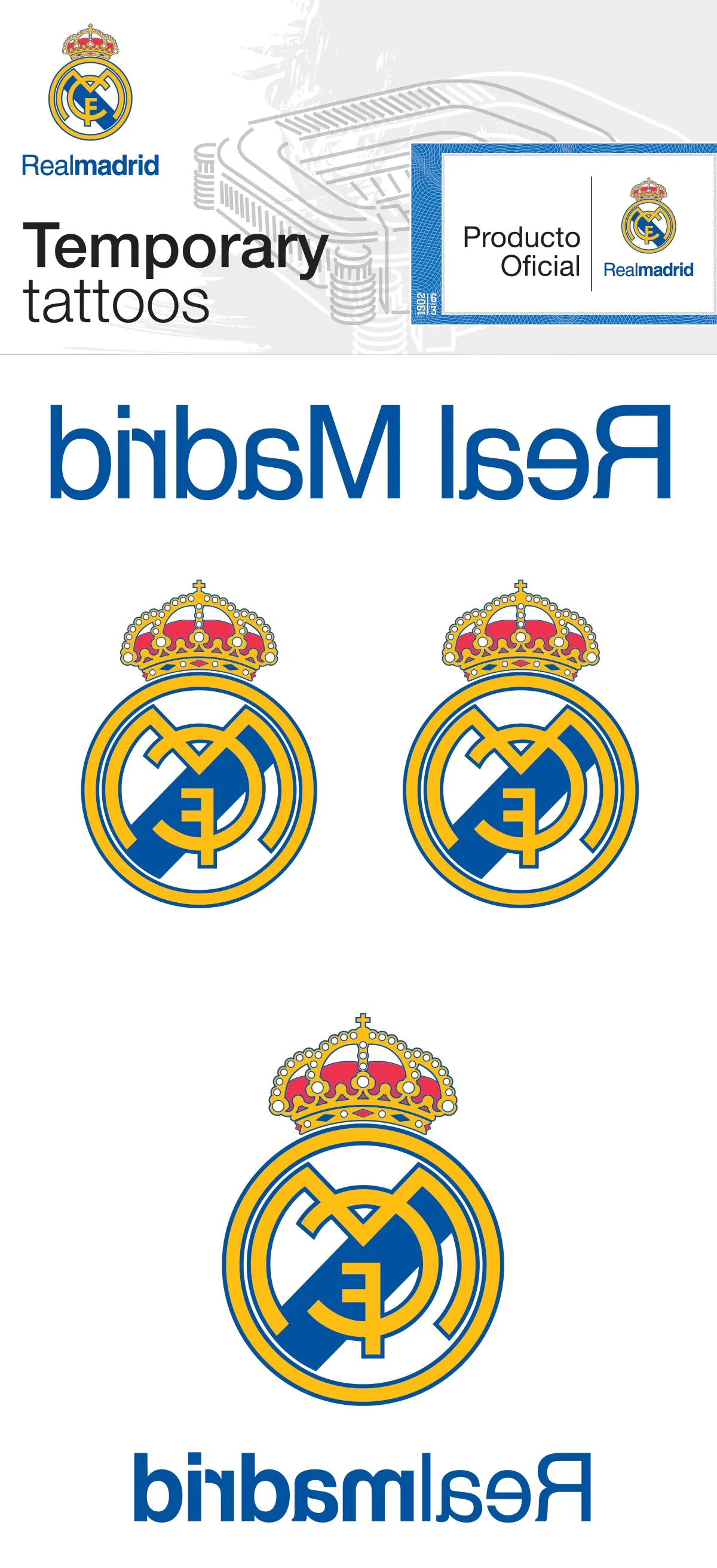 Real Madrid C.F. Official Temporary Tattoos