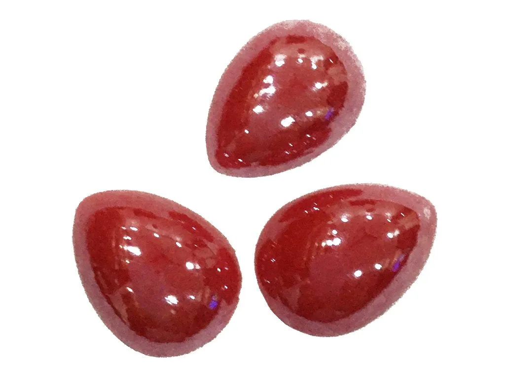 Red Drop Shiny Ceramic Stones (14x10 mm- Without Hole)