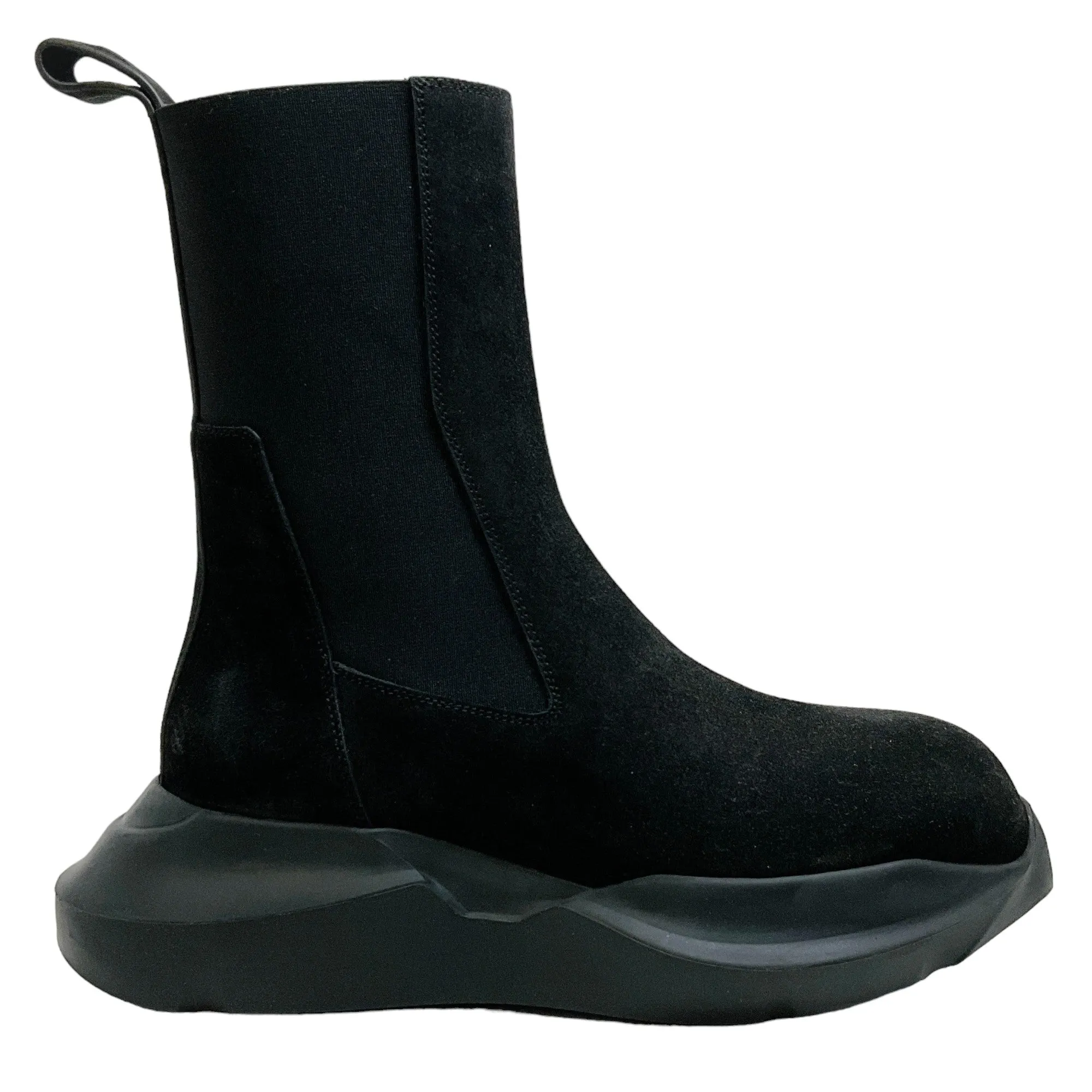 Rick Owens Black Suede Geth Beatle Booties