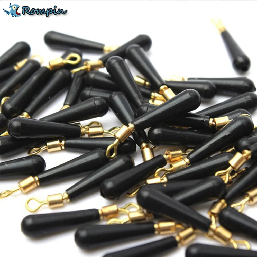 Rimpin 30pcs/lot Fishing Gear Block rotation drift fishing floats accessory bobber copper  rubber tools