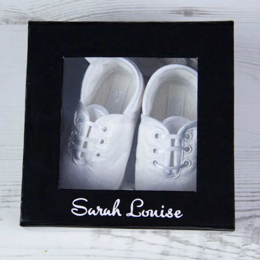 Sarah Louise Boys Christening Shoes - White 004402