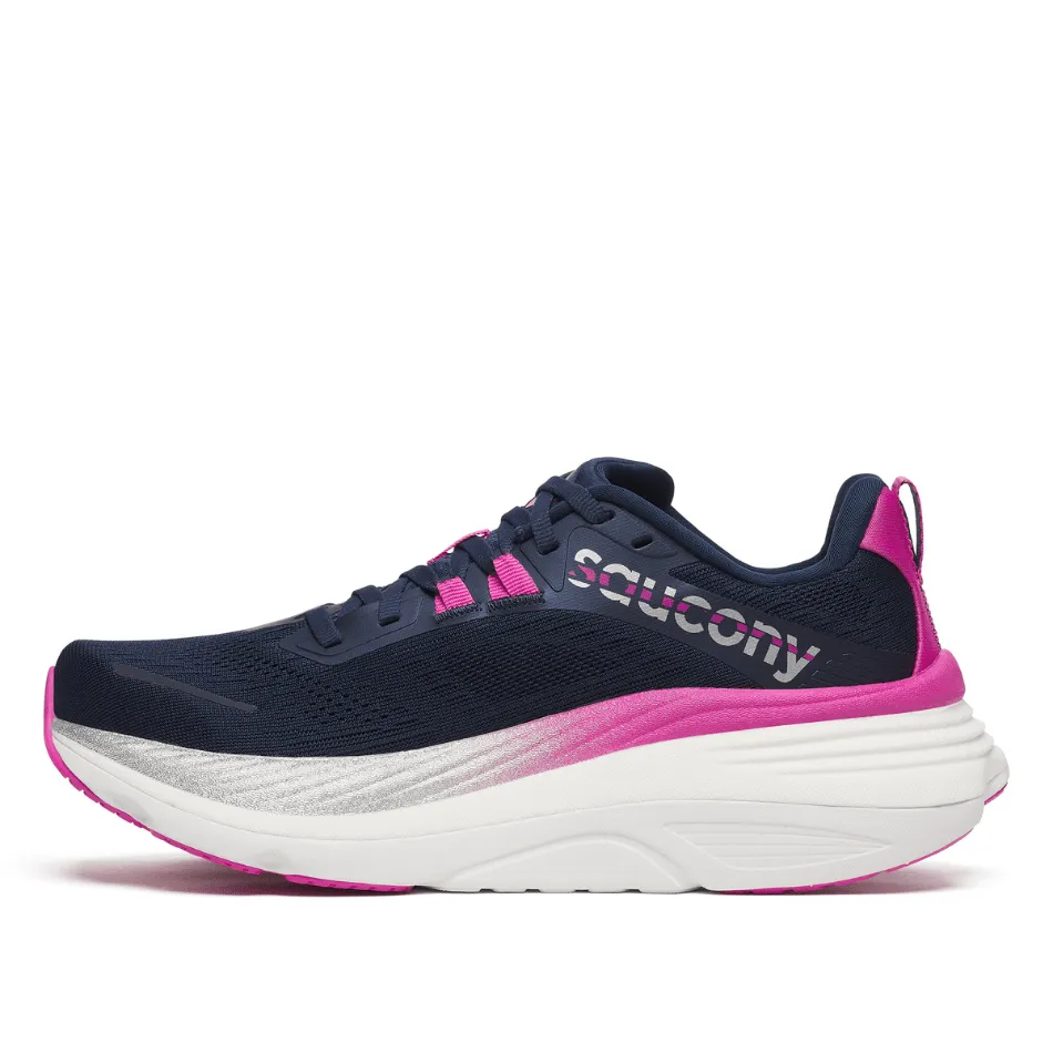 Saucony Women's Hurricane 24 Running Shoes in Navy/Fuchsia SS25