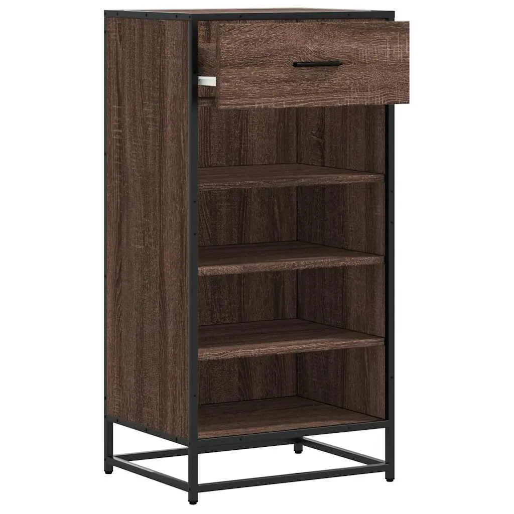 Shoe Rack Brown Oak 48x38x97.5 cm Engineered Wood