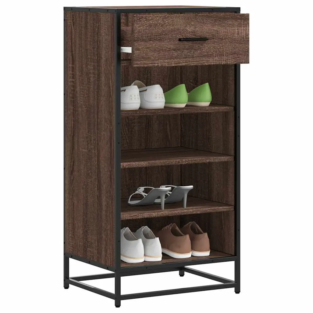 Shoe Rack Brown Oak 48x38x97.5 cm Engineered Wood