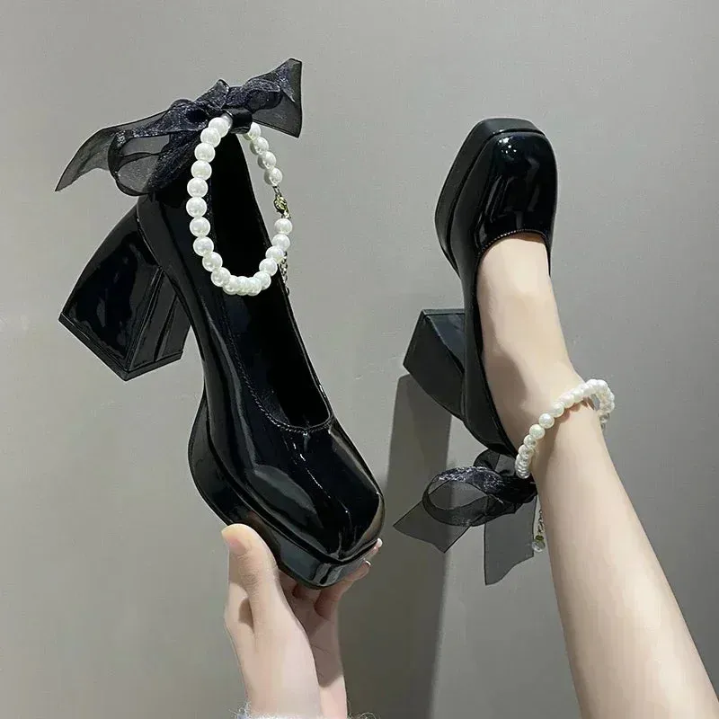 Shoes for Women High Heels Mary Jane Shoes Pumps New Ladies White Women Heels Platform Shoes Women's Heels Zapatos De Mujer