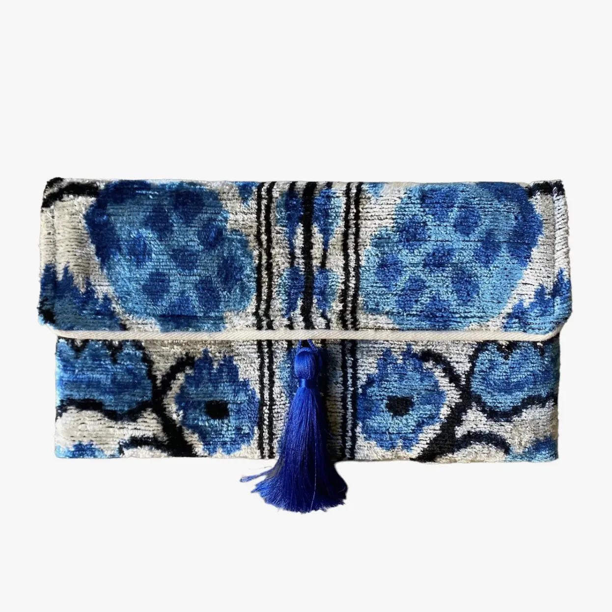 Silk Velvet Ikat Clutch