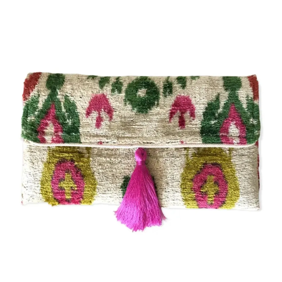 Silk Velvet Ikat Clutch