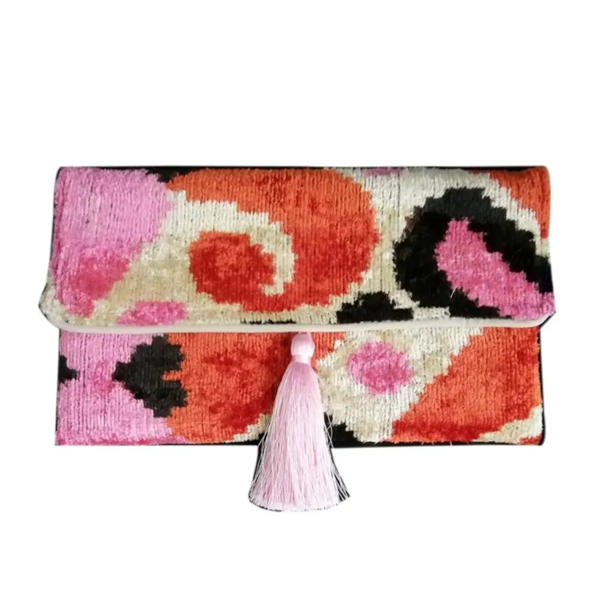 Silk Velvet Ikat Clutch