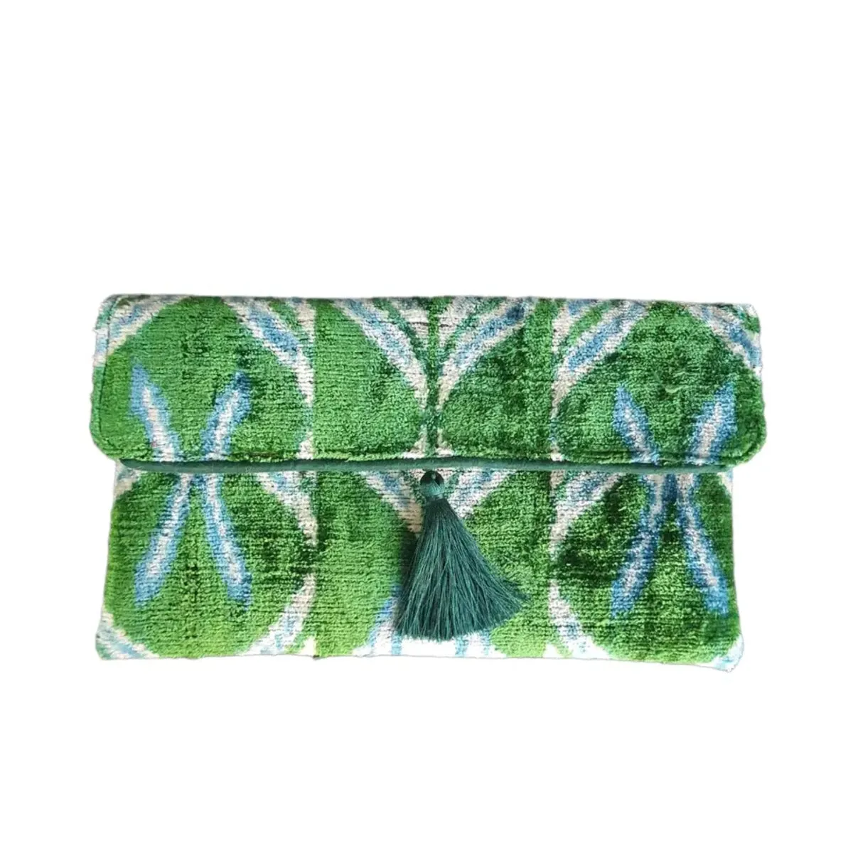 Silk Velvet Ikat Clutch