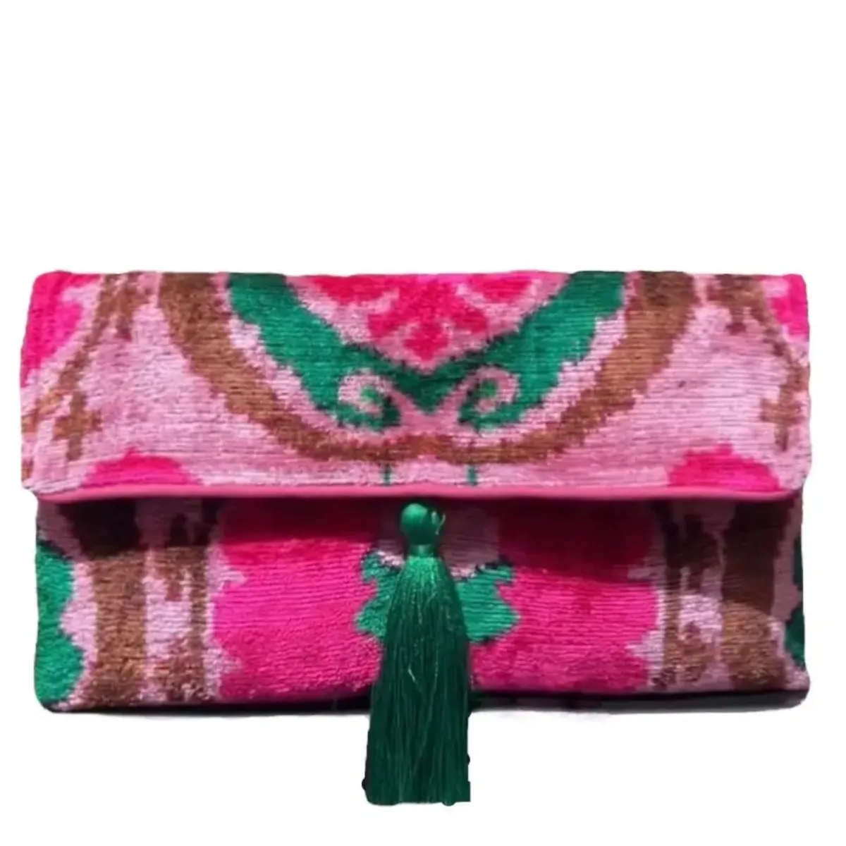 Silk Velvet Ikat Clutch