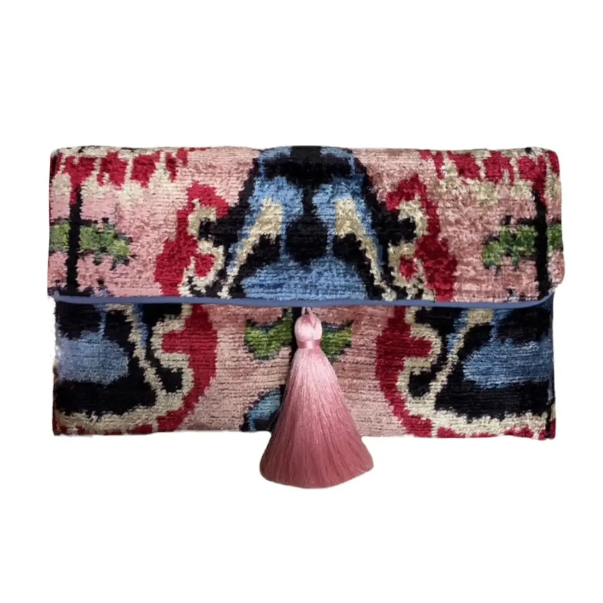 Silk Velvet Ikat Clutch