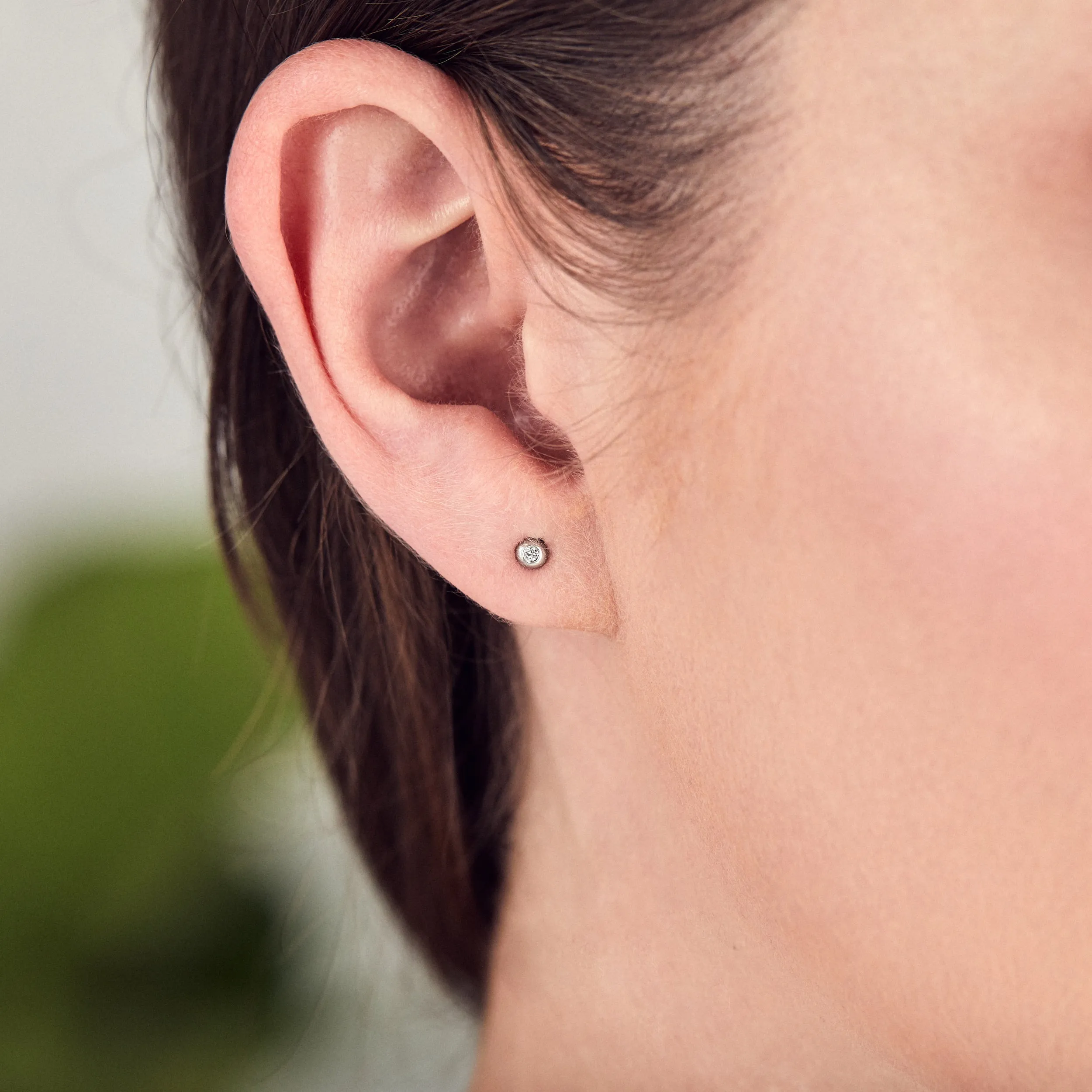 Silver Diamond Droplet Studs