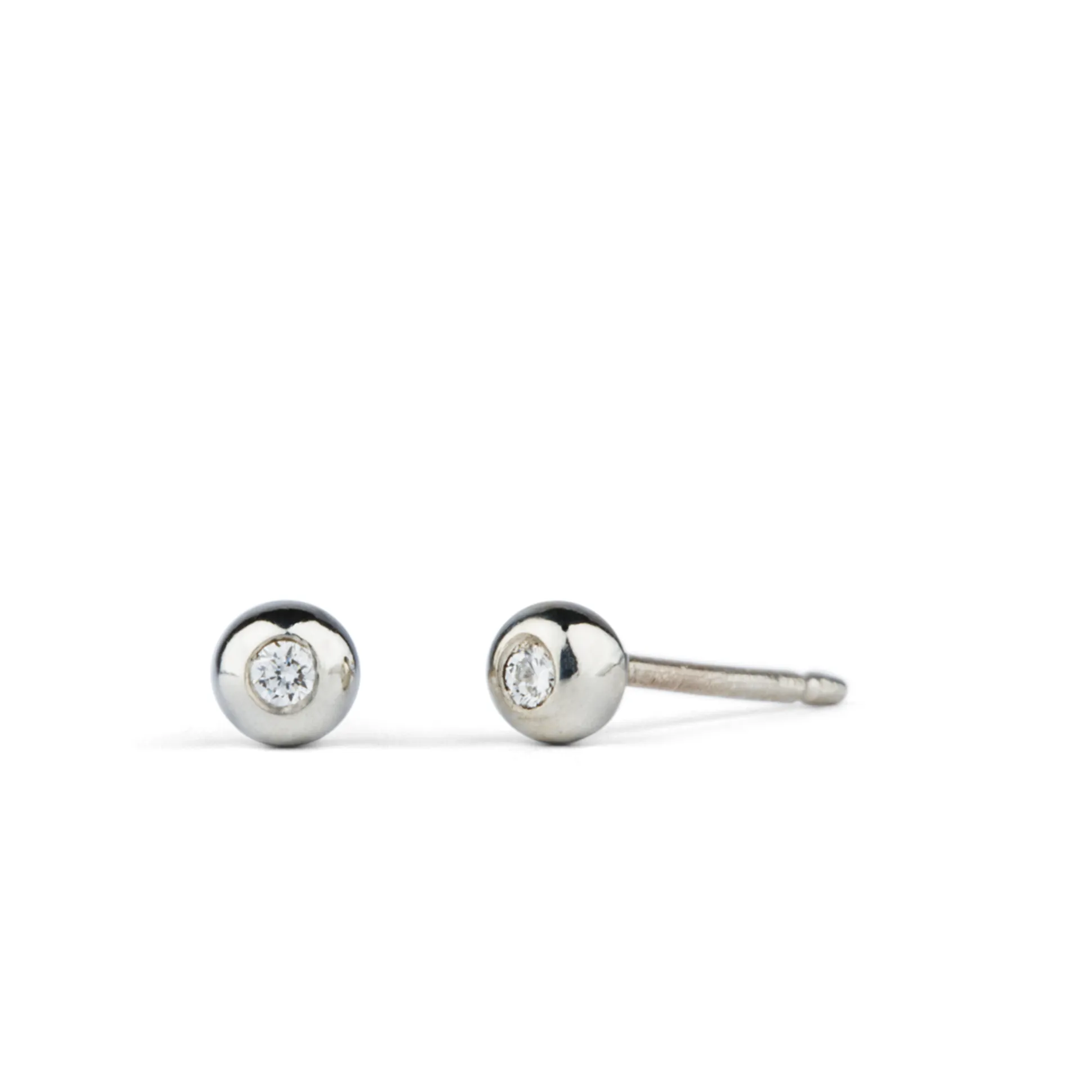 Silver Diamond Droplet Studs