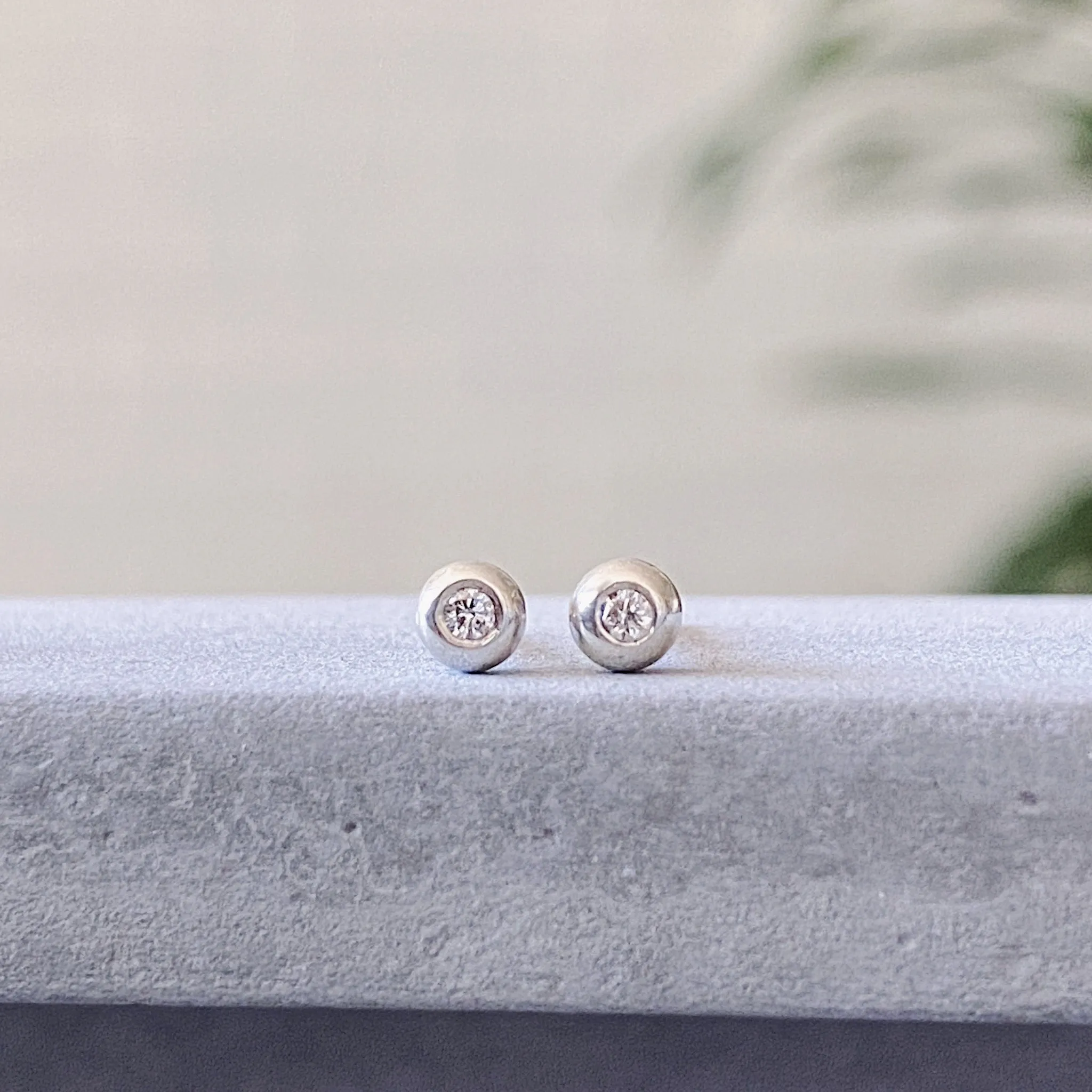 Silver Diamond Droplet Studs