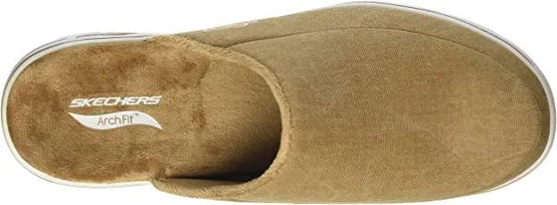 Skechers Go Walk Arch Fit Lounge Wheat Slip On Indoor Outdoor Athletic Slippers