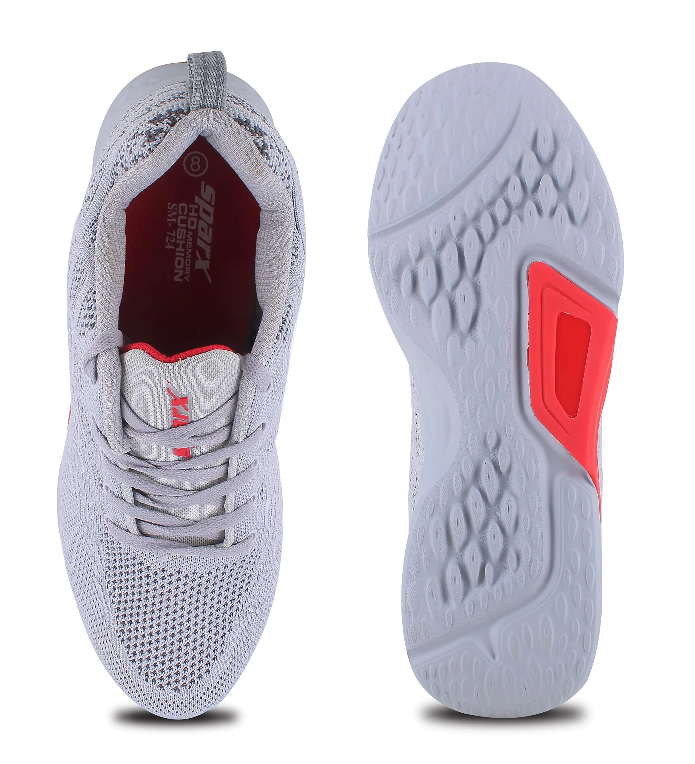 Sparx Mens Lt.Greyred Running Shoe