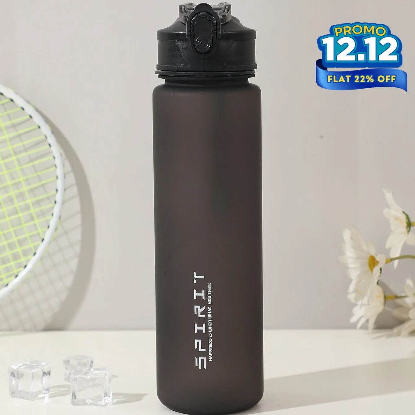 Sports Sipper Water Bottle 25oz - Black