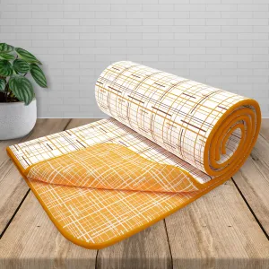 Story@Home Dohar Single Bed Blanket - 144 cm x 220 cm |100% Cotton | Reversible | Lightweight | White and Yellow | Criss-Cross Pattern | 150 GSM | Comfortale & Stylish Season.