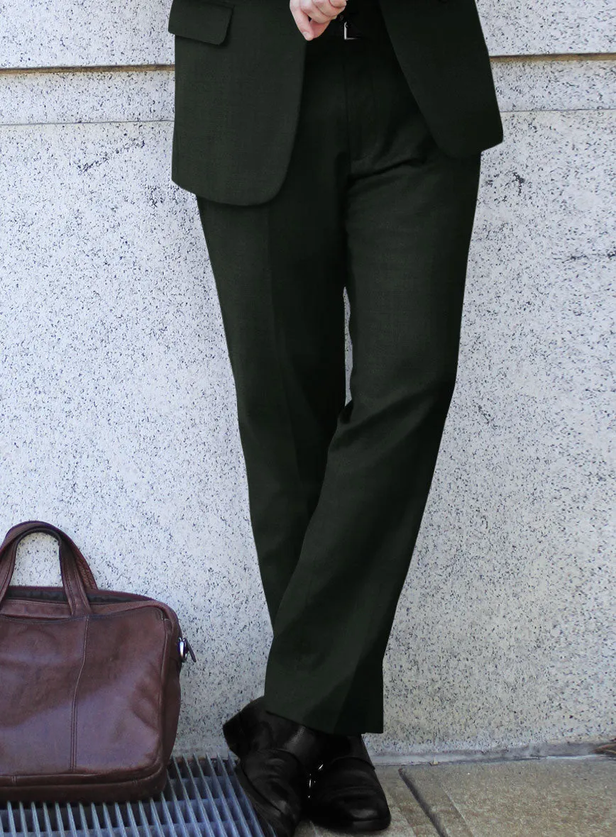 Stretch Green Wool Pants