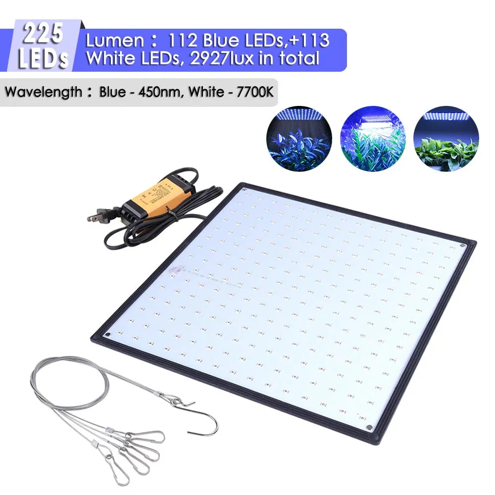 TheLAShop 225 Ultrathin Blue White LED Plant Grow Light Panel