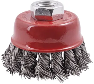 TORK CRAFT WIRE CUP BRUSH 65 X M14 KNOTTED STAINLESS STEEL TCW TCSS06514