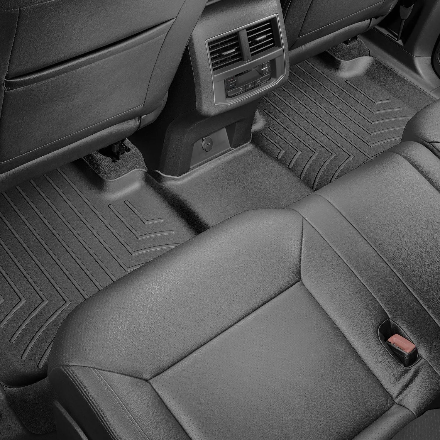 Weathertech® • 4410844 • FloorLiner • Molded Floor Liners • Black • Second Row • Volkswagen Atlas (with 2nd Row Bench Seats) 18-23 / Atlas Cross Sport 20-22