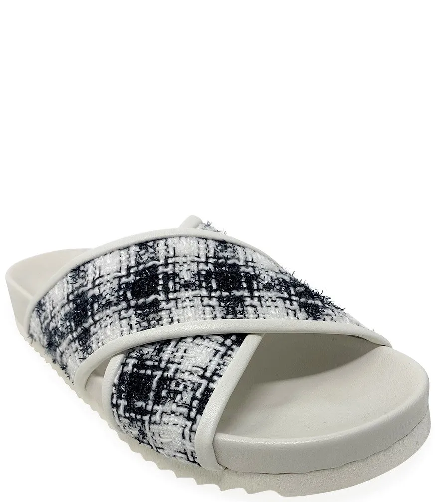 White Cross Sandal