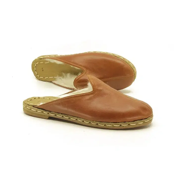 Winter Sheepskin Slippers Antique Brown Women's