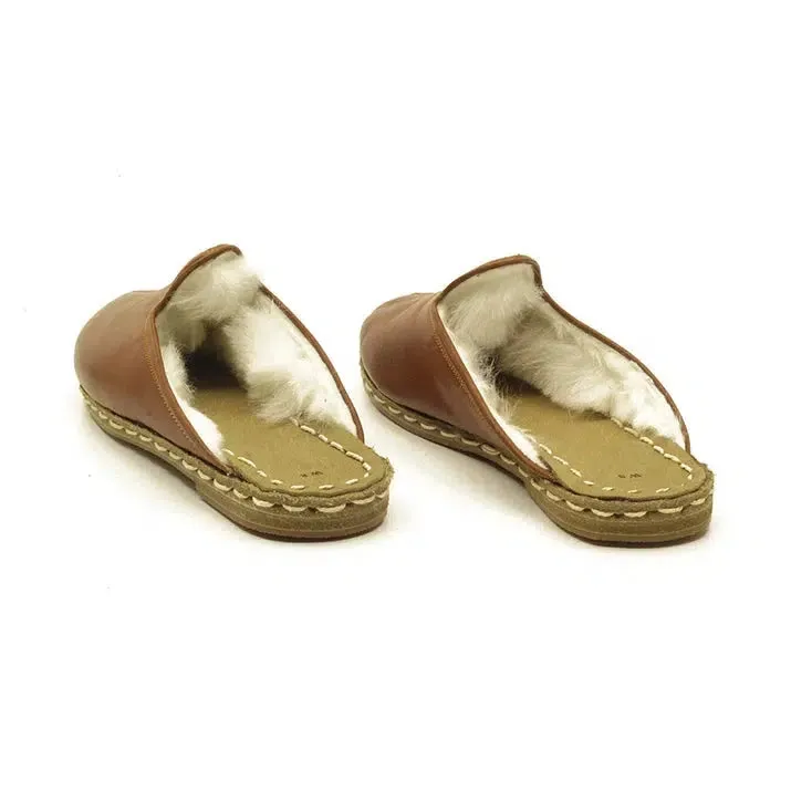 Winter Sheepskin Slippers Antique Brown Women's