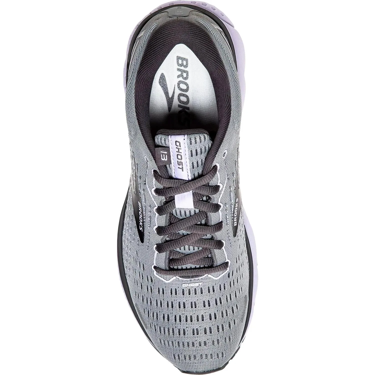 Women's Brooks Ghost 13 Grey/Blackened Pearl/Purple Mesh