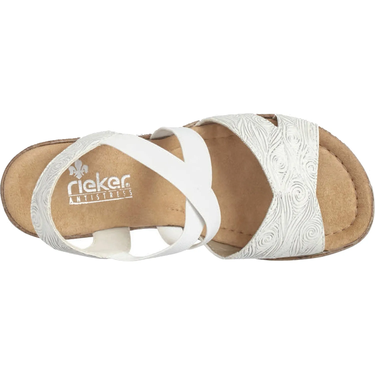 Women's Rieker 69720-80 Roberta 20 White/Silver Synthetic