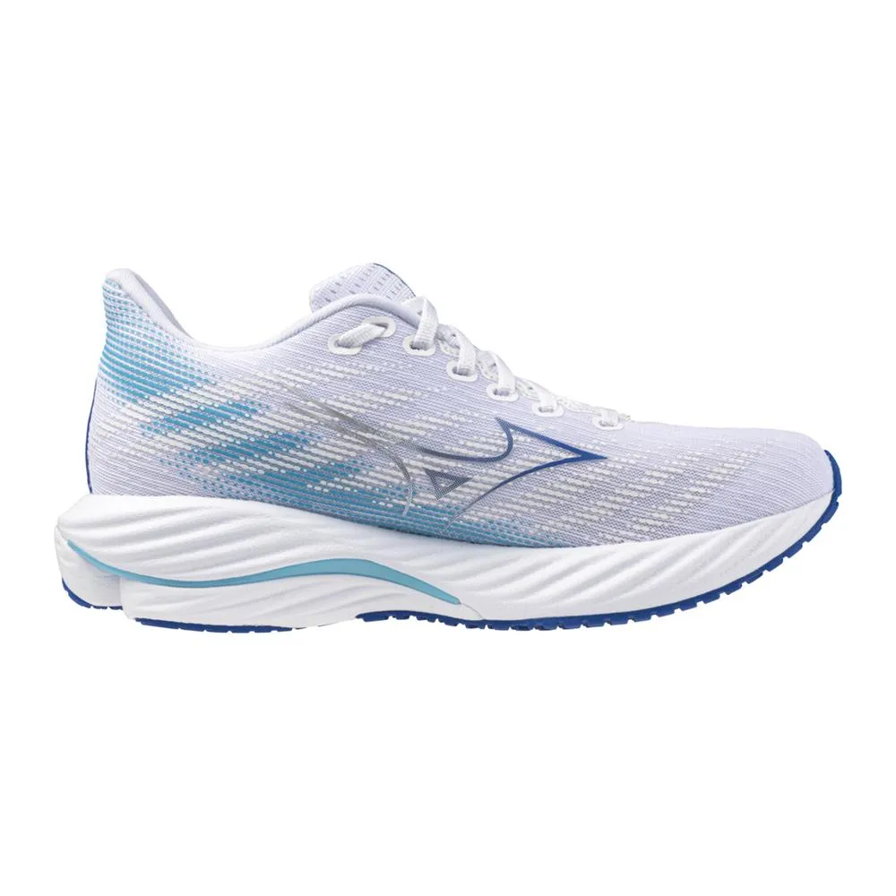 Women's Wave Rider 28 Running Shoe - White/ Mugen Blue - Regular (B)