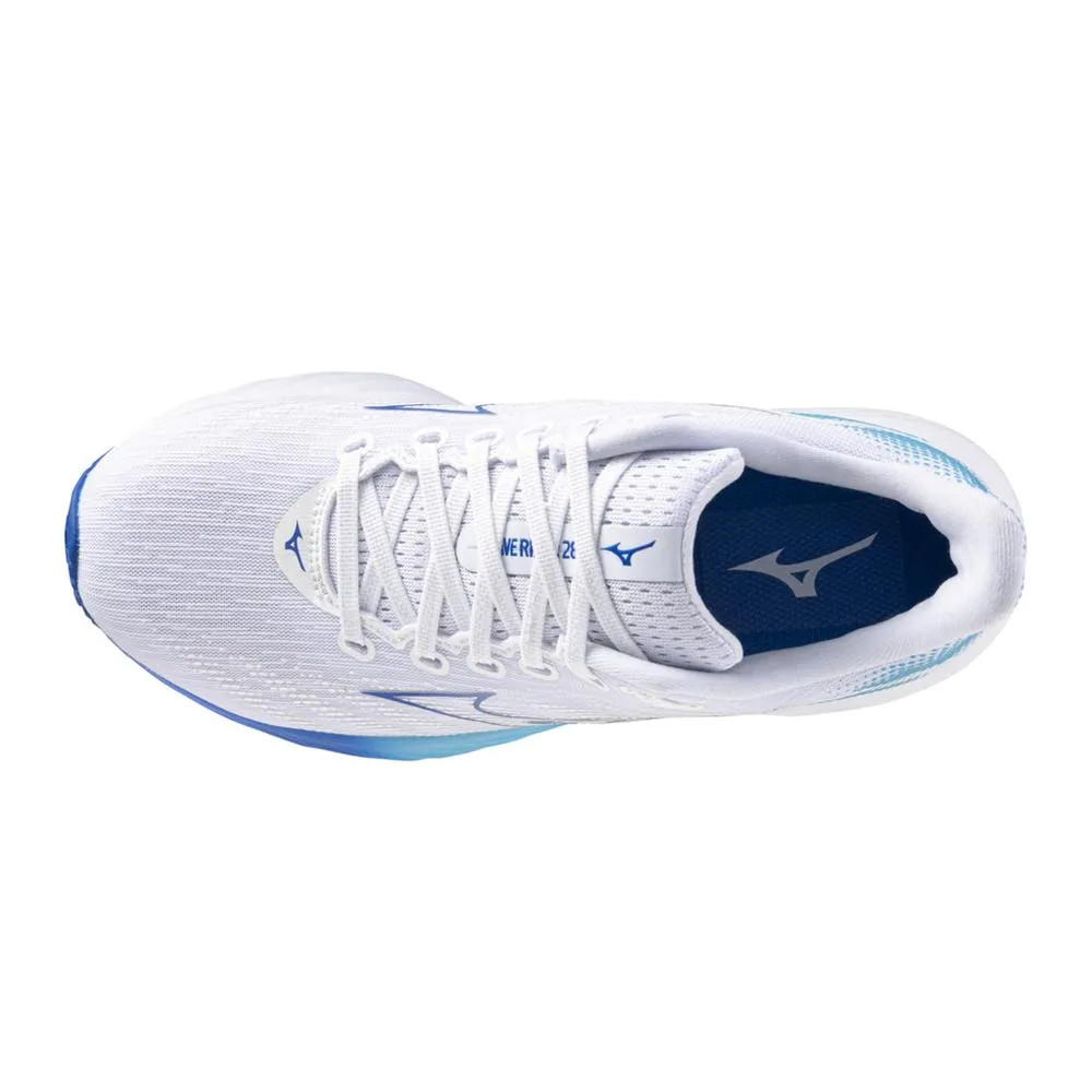 Women's Wave Rider 28 Running Shoe - White/ Mugen Blue - Regular (B)