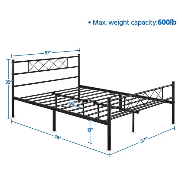 Yaheetech Metal Platform Bed Frame