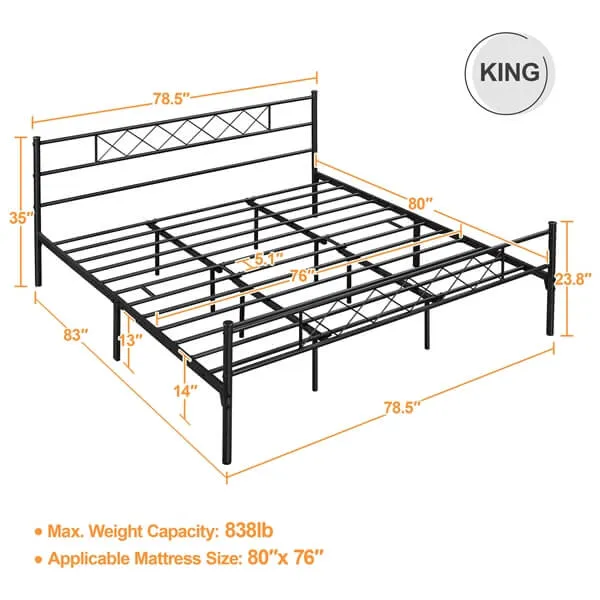 Yaheetech Metal Platform Bed Frame